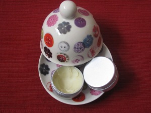 My lipbalms in a butter pat by Avoca Nest
