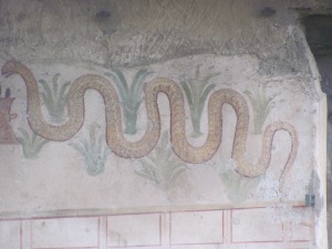 A protective snake. Pompeii I.11.11